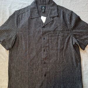 H&M Men’s Charcoal Striped Button Down Shirt